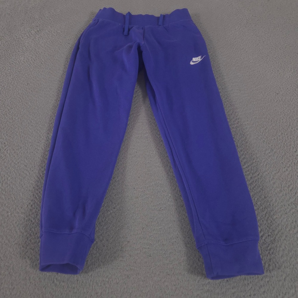 Nike Sweatpants Girls Medium Blue Sportswear Club Fleece Tapered Leg Joggers